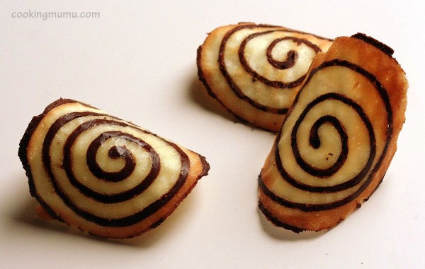 Tuile spirale au chocolat