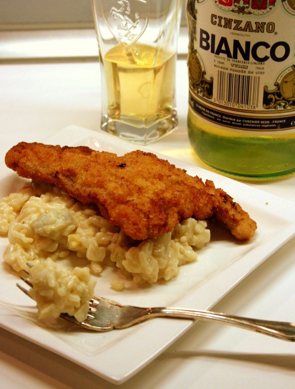 Escalopes milanaises et risotto