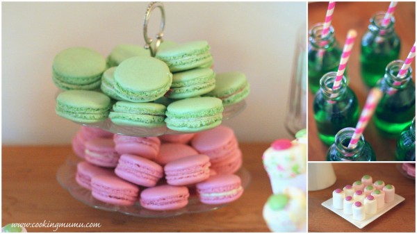 Macarons et menthe à l'eau