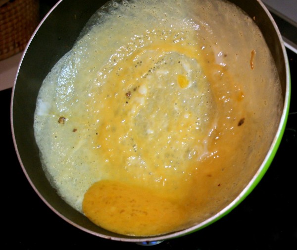 Cuisson de l'omelette