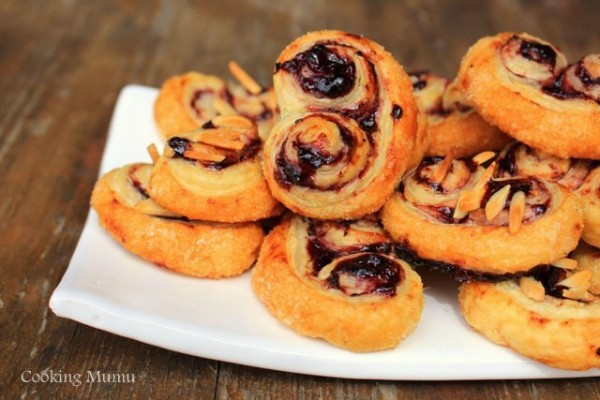 Palmiers confiture fruits rouges