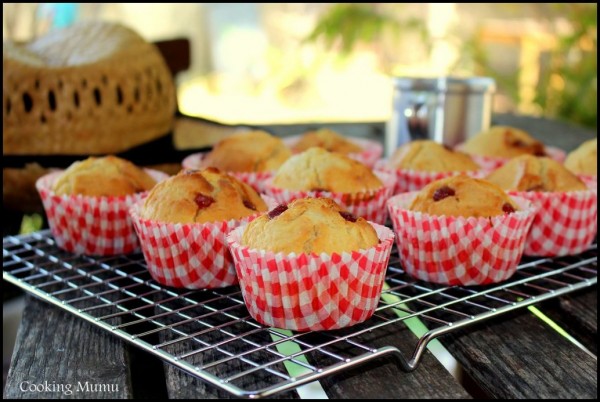 Muffins pâte de fruits fraises framboises