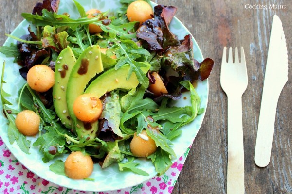 Salade roquette melon