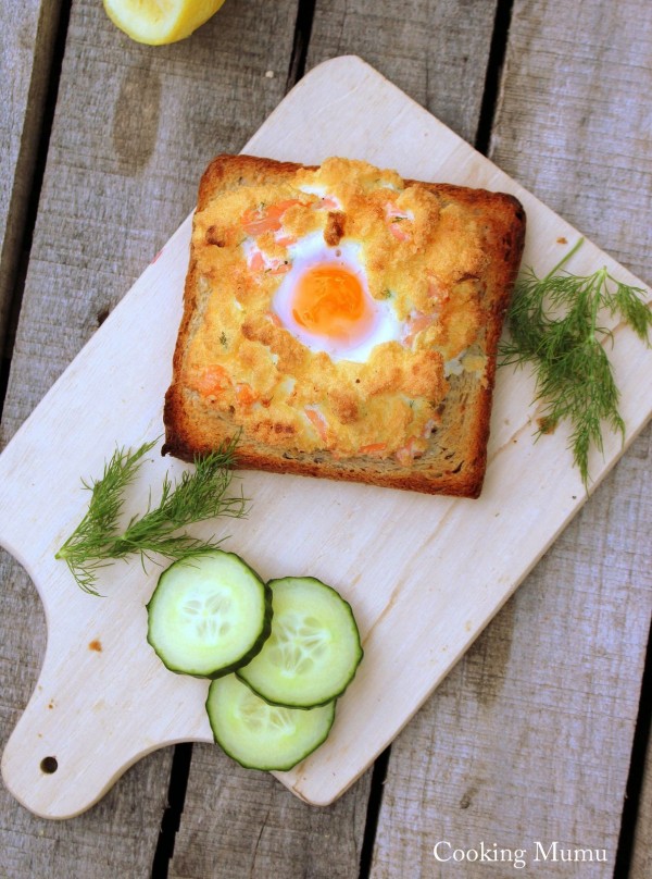 Oeuf en nuage au saumon