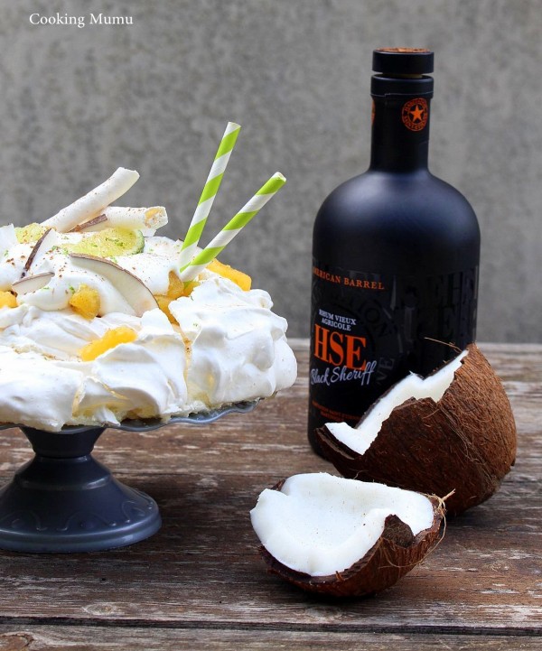 Pavlova pina colada au rhum